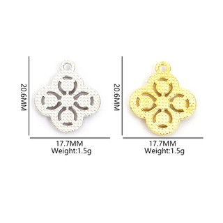 10 chiếc Thiết kế sang trọng nhẹ nhàng Bùa cỏ bốn lá may mắn với kim cương giả lấp lánh, Tính khí thanh lịch Chuỗi xương đòn Vòng cổ Bông tai DIY Mặt dây chuyền hình hoa tuyệt đẹp tinh tế