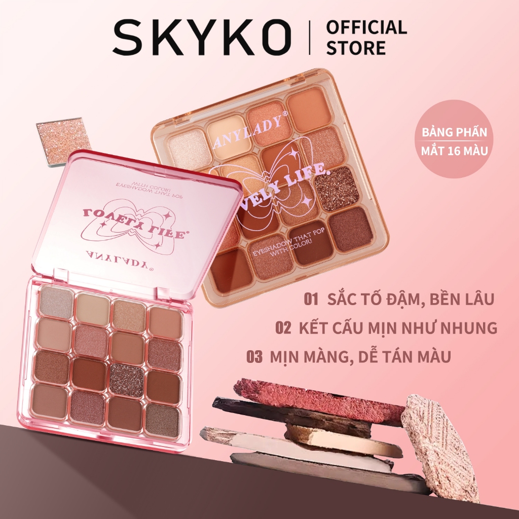 SKYKO Bảng phấn mắt 16 màu Bảng phấn mắt đa năng