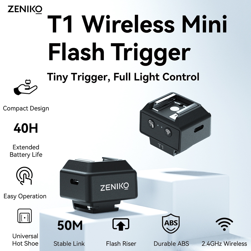 ZENIKO T1 Wireless Mini Flash Trigger 2.4GHz Wireless Universal Hot ...