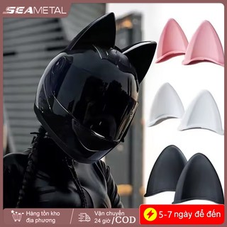 SEAMETAL Xe Máy Mũ Bảo Hiểm Tai Mèo Trang Trí Motocross Mũ Bảo Hiểm Phụ Kiện Silicon Tai Mèo Miếng Dán Cosplay Trang Trí Tiệc