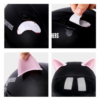 SEAMETAL Xe Máy Mũ Bảo Hiểm Tai Mèo Trang Trí Motocross Mũ Bảo Hiểm Phụ Kiện Silicon Tai Mèo Miếng Dán Cosplay Trang Trí Tiệc
