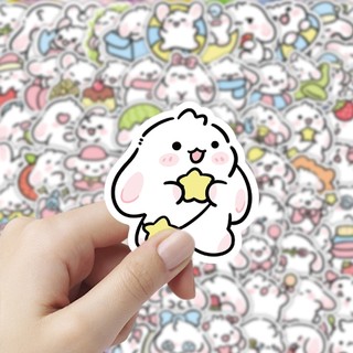 102 Chiếc Kawaii Thỏ Miếng Dán Hoạt Hình Graffiti Hành Lý Laptop Chống Nước Trang Trí Miếng Dán