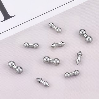 Một đôi hạt tròn bằng thép không gỉ Phụ kiện vòng cổ DIY chống thấm nước và không gây dị ứng