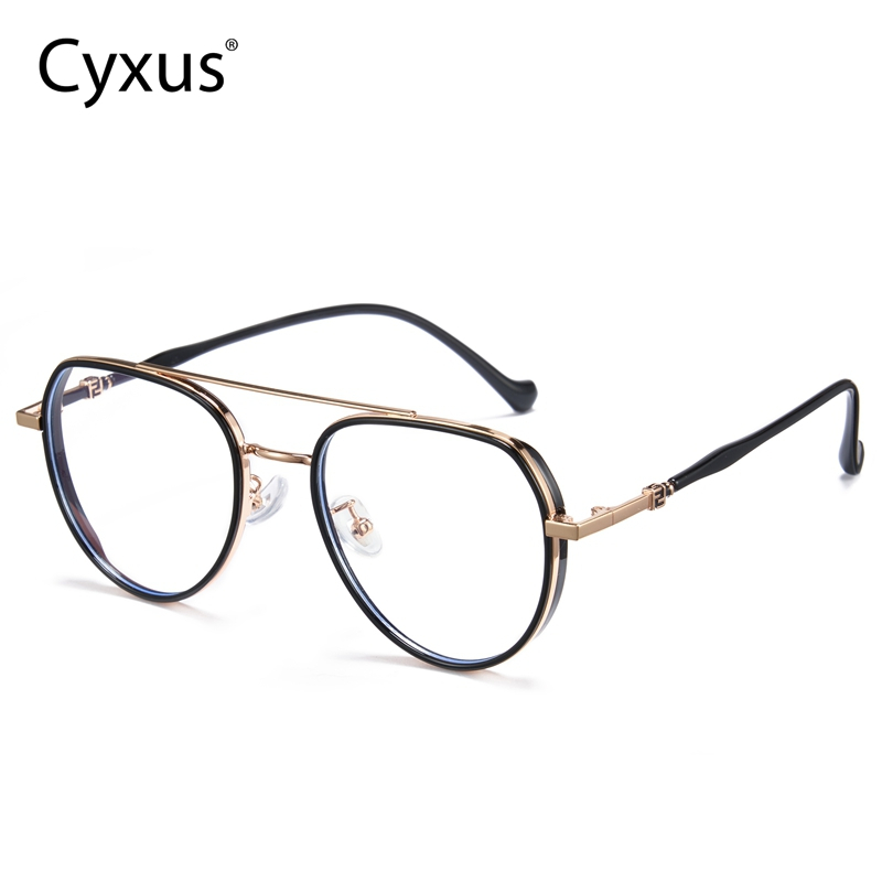 Cyxus Kính Chống Ánh Sáng Xanh Máy Tính Gọng Phi Công TR90 Siêu Nhẹ Giảm Mỏi Mắt Cho Nam Nữ 8289