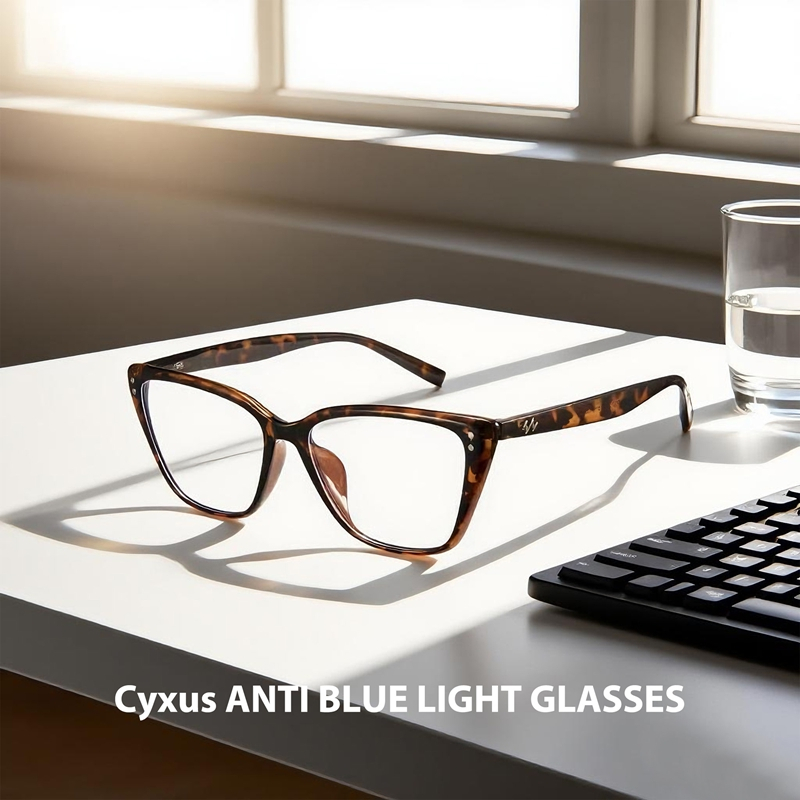 Cyxus Kính Chống Ánh Sáng Xanh Gọng TR90 Kiểu Mắt Mèo Bảo Vệ Mắt Khi Dùng Máy Tính Điện Thoại Và Game 8291
