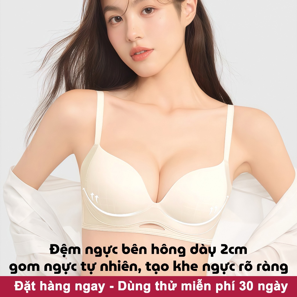 áo tạo khe ngực nâng ngực sexy độn ngực mút dày không gọng không lộ viền Áo ngực cho ngực nhỏ okeyokey