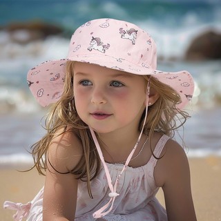 Mũ xô đi biển cho trẻ em cho bé trai và bé gái Mũ chậu có họa tiết kỳ lân hoạt hình phù hợp cho trẻ em từ 1-10 tuổi