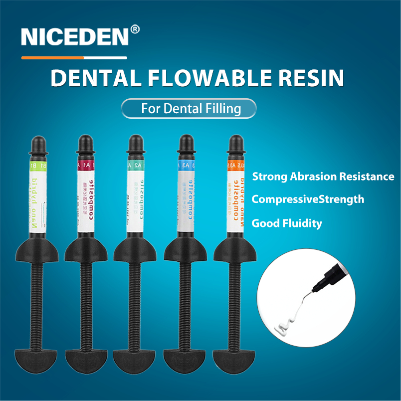 NICEDEN Dental Nano Flowable Hybrid Composite Resin 4g A1 A2 A3 A3.5 B1 ...