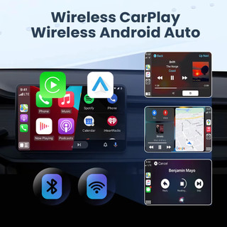 Bộ chuyển đổi tự động CarPlay không dây Mini 2 trong 1 Dongle cho Apple & Android - Plug & Play Không cần pin, Tương thích với nhiều loại xe khác nhau