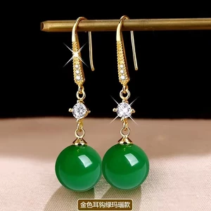 Bông tai Subang Hàn Quốc từ mã não, opal và ngọc trai - Bạc 925 cao cấp
