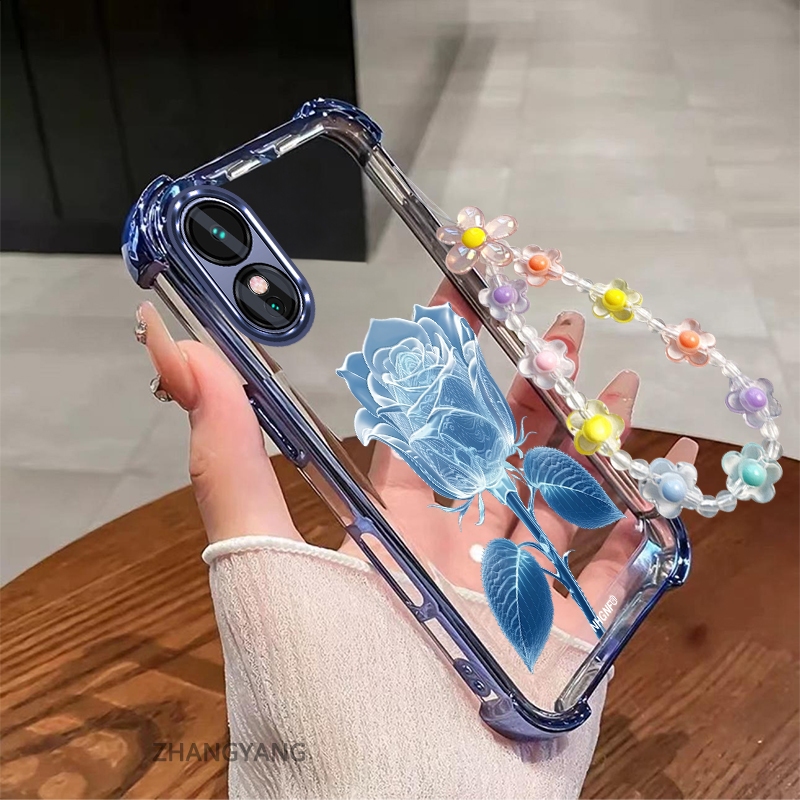 Ốp Lưng Cho OPPO Reno 8T 4G Reno 8T 5G Đá Pha Lê Thiết Kế Mới Hoa Mạ Điện Chống Sốc Thẩm Mỹ Vỏ Điện Thoại Vòng Tay Pha Lê Miễn Phí