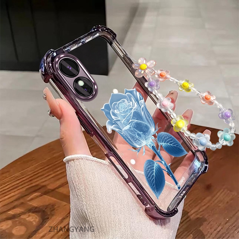 Ốp Lưng Cho OPPO Reno 8T 4G Reno 8T 5G Đá Pha Lê Thiết Kế Mới Hoa Mạ Điện Chống Sốc Thẩm Mỹ Vỏ Điện Thoại Vòng Tay Pha Lê Miễn Phí
