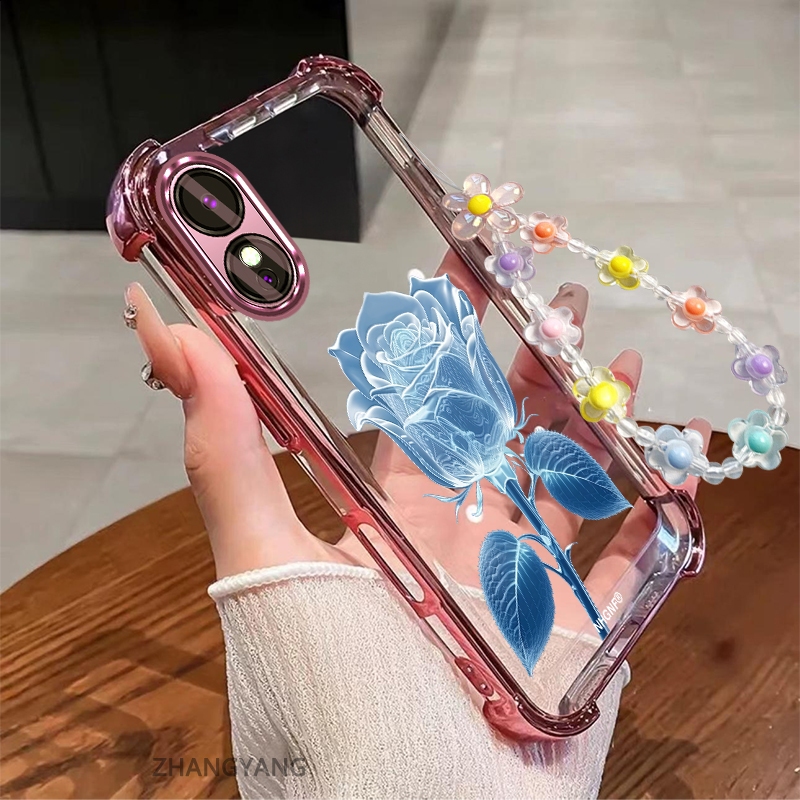 Ốp Lưng Cho OPPO Reno 8T 4G Reno 8T 5G Đá Pha Lê Thiết Kế Mới Hoa Mạ Điện Chống Sốc Thẩm Mỹ Vỏ Điện Thoại Vòng Tay Pha Lê Miễn Phí