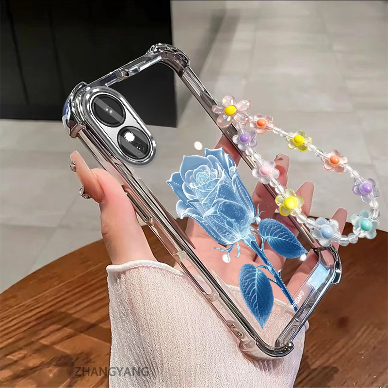 Ốp Lưng Cho OPPO Reno 8T 4G Reno 8T 5G Đá Pha Lê Thiết Kế Mới Hoa Mạ Điện Chống Sốc Thẩm Mỹ Vỏ Điện Thoại Vòng Tay Pha Lê Miễn Phí