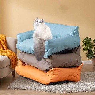 Giường Mèo Chống Trơn Trượt -Pet Sofa Giường Chống Thấm Nước Chống Mài Mòn Giả Da Chó Giường Vintage Thú Cưng Thảm Cho Chó Mèo