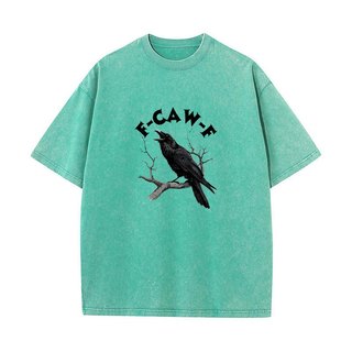 F Caw Ngộ nghĩnh Quạ Áo nam Nữ Hài Hước Động Vật Áo Rời Rửa Đồ Họa Vintage Áo Cotton Thoải Mái Quần Áo Nam
