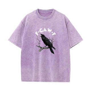 F Caw Ngộ nghĩnh Quạ Áo nam Nữ Hài Hước Động Vật Áo Rời Rửa Đồ Họa Vintage Áo Cotton Thoải Mái Quần Áo Nam