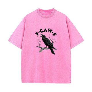 F Caw Ngộ nghĩnh Quạ Áo nam Nữ Hài Hước Động Vật Áo Rời Rửa Đồ Họa Vintage Áo Cotton Thoải Mái Quần Áo Nam