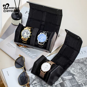 CASEGRACE Đồng Hồ Dành Cho Nam Lục Giác Đồng Hồ Cuộn Túi Du Lịch Da PU Với Nhung Sang Trọng Lưu Trữ & Giá Đỡ Hiển Thị Cho Đồng Hồ Hộp Bảo Quản