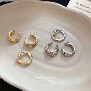 DREZEW Kẹp tai không đều ba mảnh, thời trang và tối giản, phù hợp mọi lúc mọi nơi