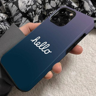 Ốp điện thoại 2 trong 1 màu trắng Gradient hello Apple 16 Pro iPhone 15 Pro Max Phim mới 14 / 13 Creative 12 / 11 Pro Max 7 / 8 Plus Vỏ điện thoại bóng hai lớp