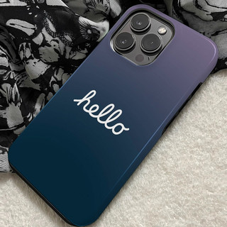 Ốp điện thoại 2 trong 1 màu trắng Gradient hello Apple 16 Pro iPhone 15 Pro Max Phim mới 14 / 13 Creative 12 / 11 Pro Max 7 / 8 Plus Vỏ điện thoại bóng hai lớp