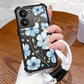 Ốp Lưng Cho vivo Y03 Y18 Y27 4G Mạ Điện Chống Sốc Với Mới Đẹp Cỏ Phong Lan Thiết Kế Thẩm Mỹ Miễn Phí Tinh Tế Dây