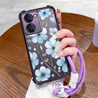Ốp Lưng Cho vivo Y03 Y18 Y27 4G Mạ Điện Chống Sốc Với Mới Đẹp Cỏ Phong Lan Thiết Kế Thẩm Mỹ Miễn Phí Tinh Tế Dây