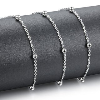 18K Mạ Vàng Đính Hạt Đeo Chéo DIY Vòng Tay Chống Thấm Nước Thép Không Gỉ Trang Sức Phụ Kiện