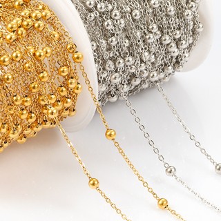 18K Mạ Vàng Đính Hạt Đeo Chéo DIY Vòng Tay Chống Thấm Nước Thép Không Gỉ Trang Sức Phụ Kiện