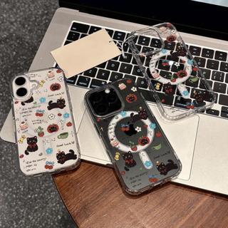 Ốp bảo vệ trong suốt họa tiết mèo đen dễ thương cho iPhone 11 12 Pro 13 Pro Max 15 Pro Max 14 16 Pro 16 Plus 17 Air 17 Pro 17 Pro Max