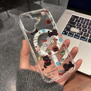 Ốp bảo vệ trong suốt họa tiết mèo đen dễ thương cho iPhone 11 12 Pro 13 Pro Max 15 Pro Max 14 16 Pro 16 Plus 17 Air 17 Pro 17 Pro Max