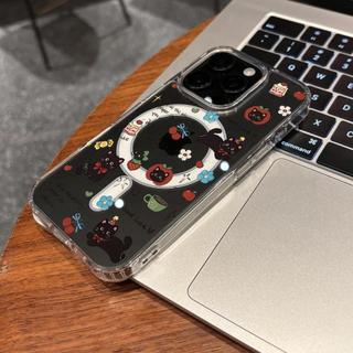Ốp bảo vệ trong suốt họa tiết mèo đen dễ thương cho iPhone 11 12 Pro 13 Pro Max 15 Pro Max 14 16 Pro 16 Plus 17 Air 17 Pro 17 Pro Max