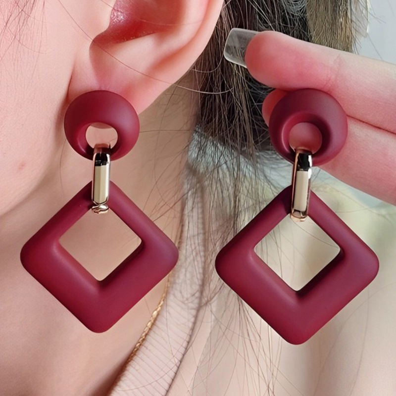 Bông tai acrylic hình kim cương, cổ điển, phụ kiện thời trang dành cho nữ