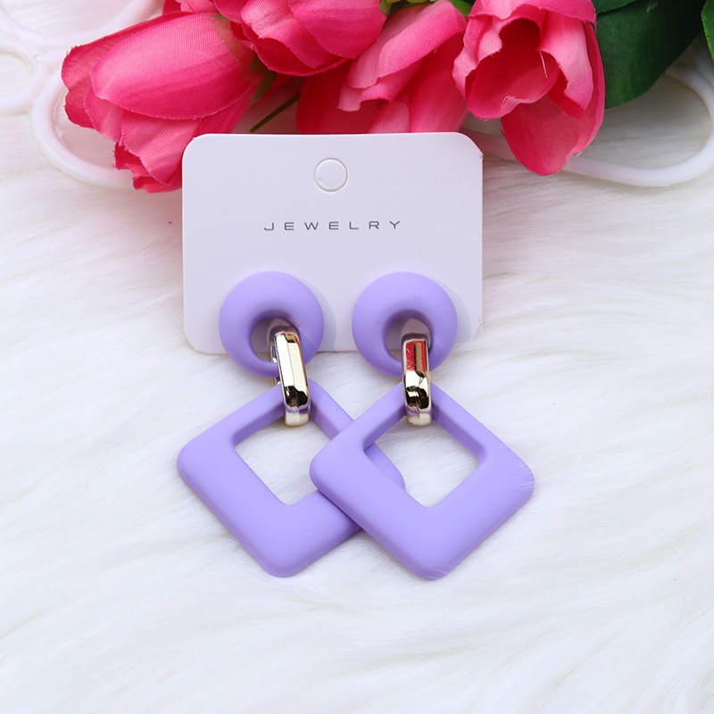 Bông tai acrylic hình kim cương, cổ điển, phụ kiện thời trang dành cho nữ