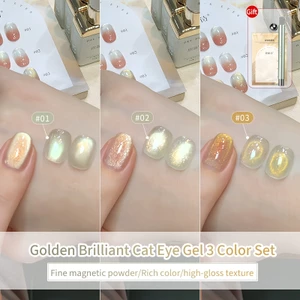 ANNIES Vàng Mèo Mắt Sơn Móng Tay Keo Mới Trong Suốt Hoàng Hôn Sơn Móng Tay 12ml Mắt Mèo Gel Cần Chiếu Sáng
