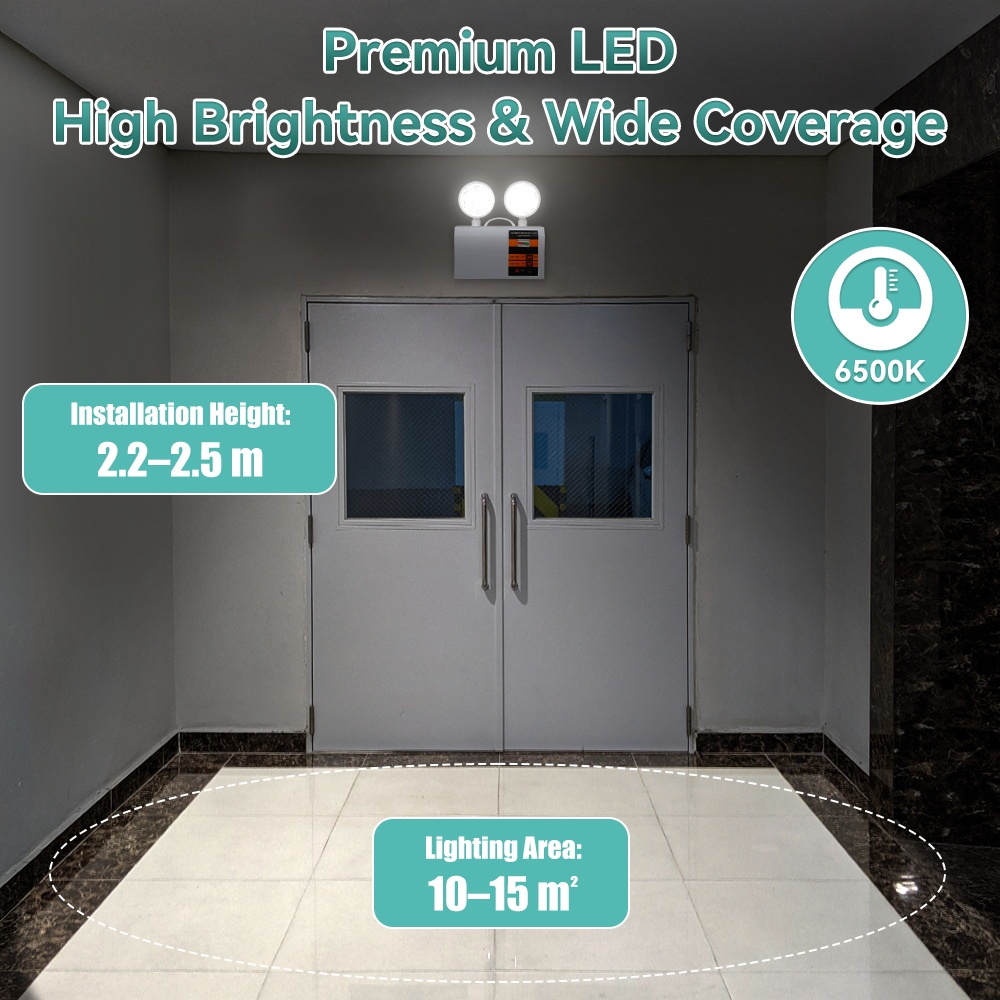 [MUA 1 BÁNH 1] Đèn LED khẩn cấp Đèn hai đầu có thể sạc lại Đèn khẩn cấp cứu hỏa có thể sạc lại