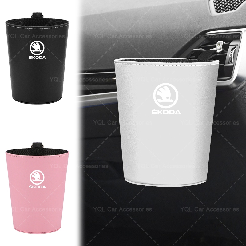 Thùng rác ô tô Giỏ đựng rác nội thất ô tô Hộp đựng rác cho Skoda Octavia Fabia Rapid Yeti Kodiaq Superb