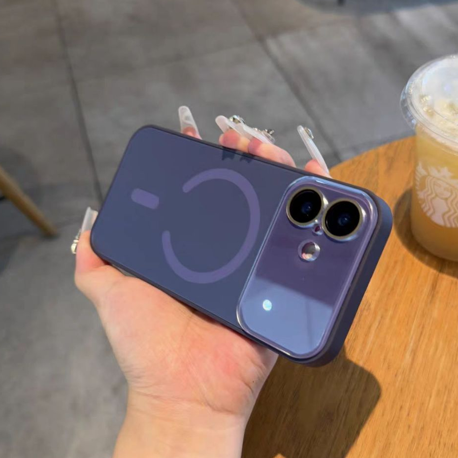 Ốp lưng cứng mờ cửa sổ lớn tương thích với iPhone 13 pro max 14 pro max 15 pro max 16 pro max 17 pro max 17 air case