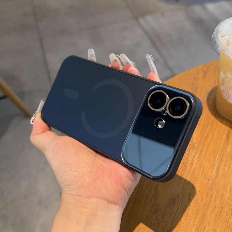 Ốp lưng cứng mờ cửa sổ lớn tương thích với iPhone 13 pro max 14 pro max 15 pro max 16 pro max 17 pro max 17 air case