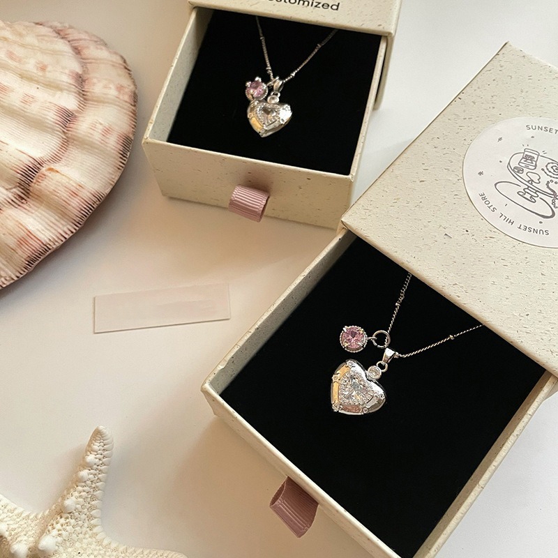 Dây chuyền đá zircon lấp lánh, vòng cổ thép titan sang trọng cho nữ