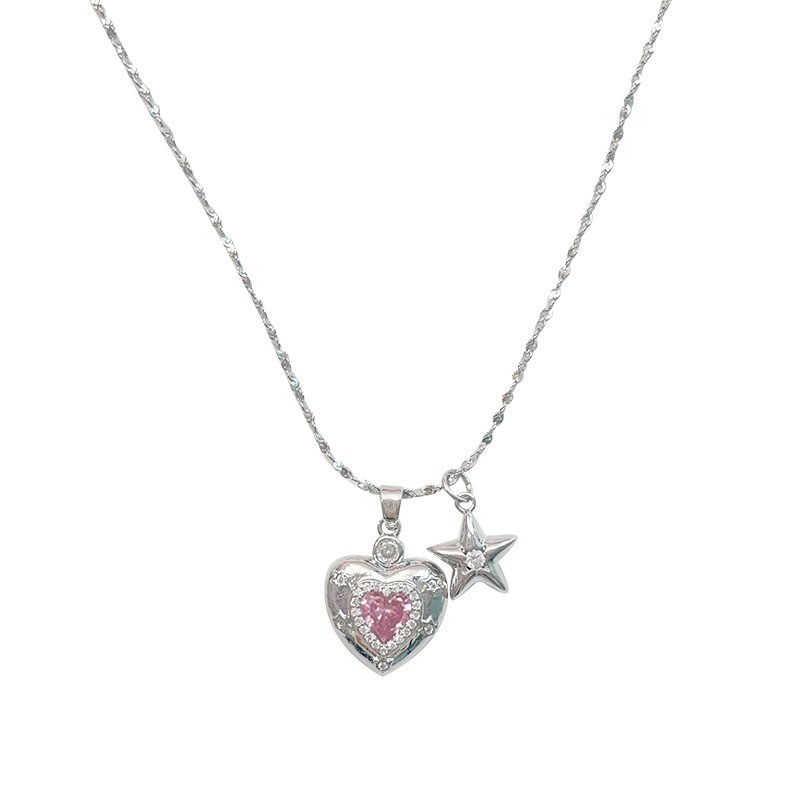 Dây chuyền đá zircon lấp lánh, vòng cổ thép titan sang trọng cho nữ
