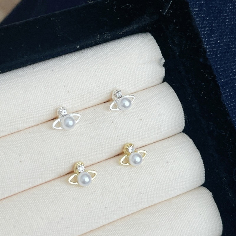 Bông Tái Sao Thổ Mini Ngọc Trai Nhỏ - Phong Cách Đơn Giản Ngọt Ngào, Thích Hợp Mặc Hàng Ngày