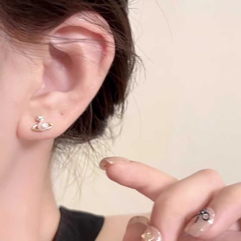 Bông Tái Sao Thổ Mini Ngọc Trai Nhỏ - Phong Cách Đơn Giản Ngọt Ngào, Thích Hợp Mặc Hàng Ngày