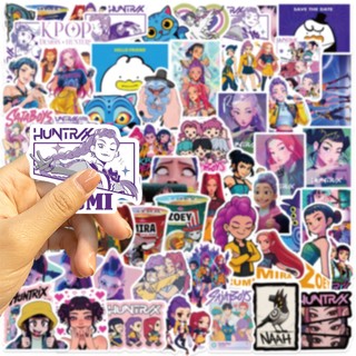 60 Chiếc Hoạt Hình KPop Demon Hunters Dán Cho Trẻ Em Chống Thấm Nước DIY Điện Thoại Thời Trang Miếng Dán
