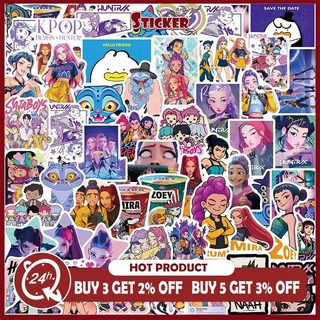 60 Chiếc Hoạt Hình KPop Demon Hunters Dán Cho Trẻ Em Chống Thấm Nước DIY Điện Thoại Thời Trang Miếng Dán
