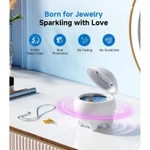 Máy làm sạch siêu âm Máy giữ bụi 48kHz cho bảo vệ ban đêm, bảo vệ miệng, răng giả Máy làm sạch siêu âm nha khoa 24W với 4 chế độ, Quà tặng tuyệt vời 180ML cho người dùng nẹp — ảnh 3
