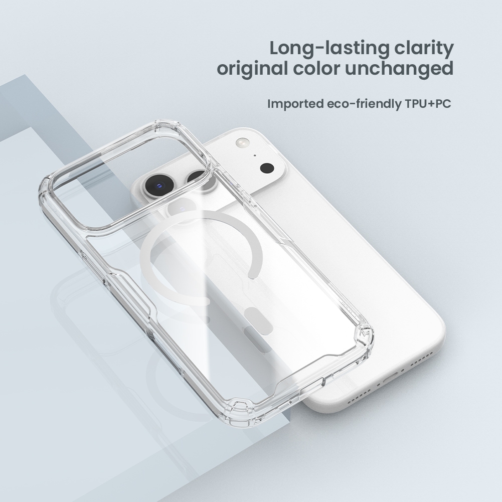 Nillkin Cho Apple iPhone 17 Pro Max Air Nature TPU Pro Ốp Lưng Từ Tính PC TPU Trong Suốt Ốp Lưng Nam Châm Vỏ Điện Thoại Chống Sốc Vỏ Bảo Vệ