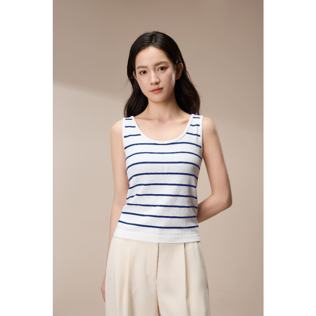 Girdear Home Áo Tank Top Sọc Dành Cho Nữ Mùa Hè - Cổ Tròn Không Tay Dây Rộng, Liền Vải Mát Mẻ Giảm Dáng Thoáng Khí,8511EA13