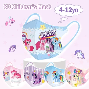 2025 Sunshine Rainbow Little White Horse 3D Mặt nạ trẻ em Công chúa Little Pony Baoli Họa tiết hoạt hình Làm đẹp cao In Bao bì độc lập Mặt nạ trẻ em 3D Mặt nạ trẻ em Mặt nạ trẻ em